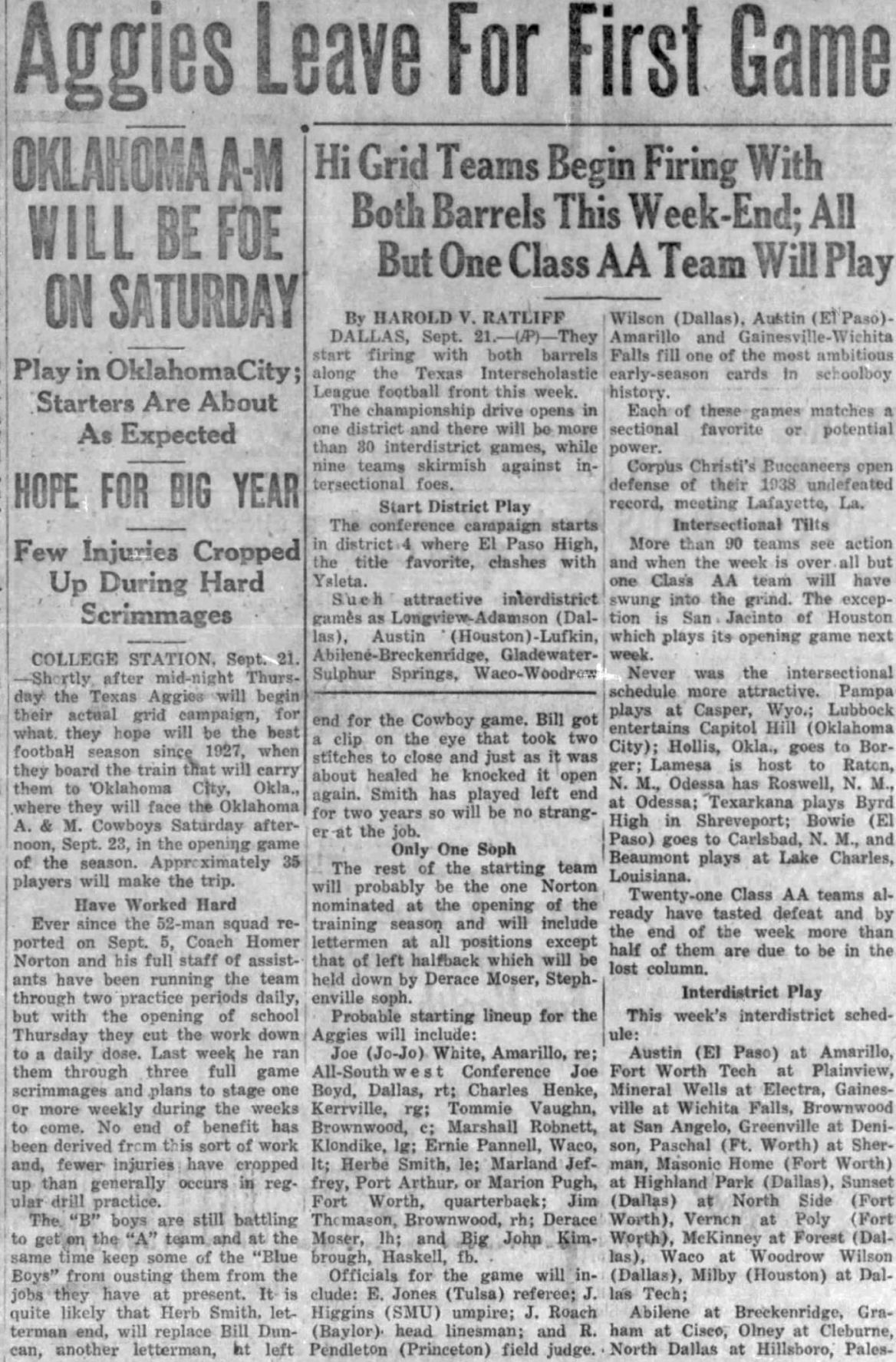 The Eagle Archives: September 21, 1939